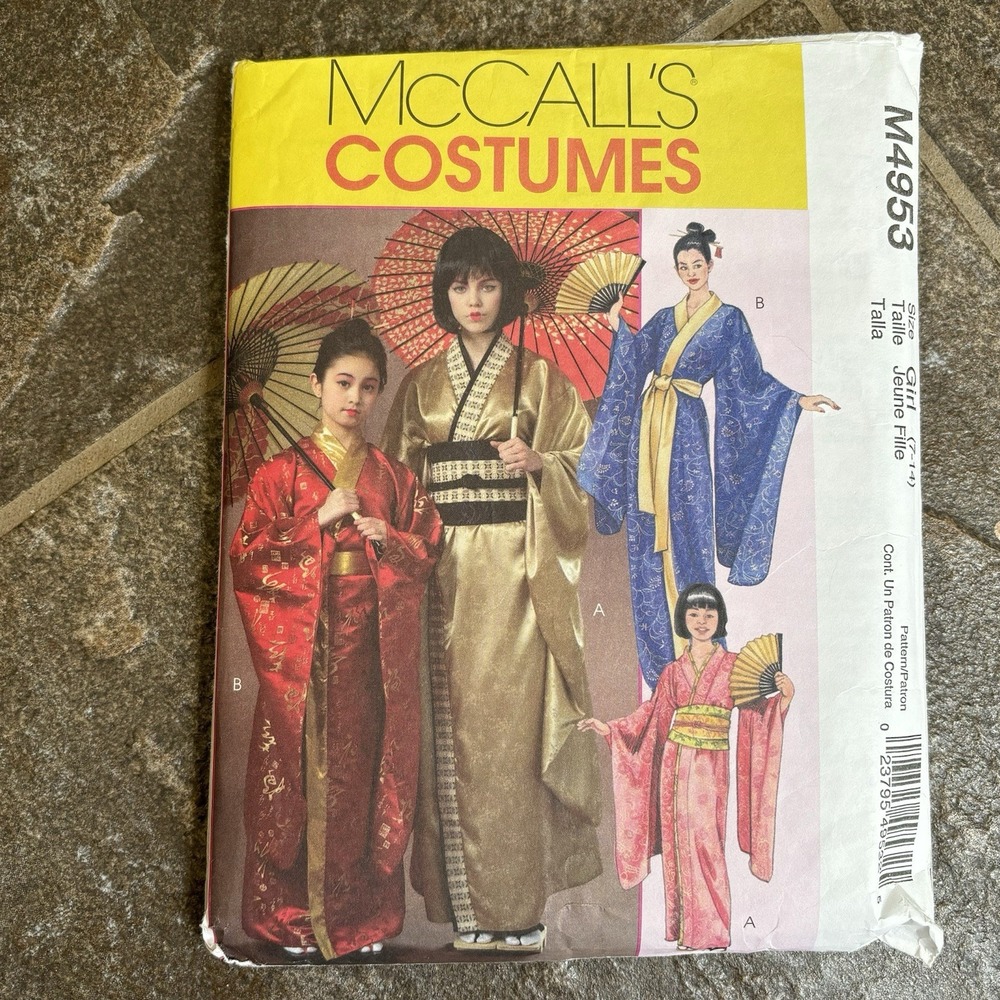 McCall's Costumes Sewing Pattern M4953 Size 7-14 Kimono Uncut Halloween